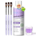 SAVILAND EMA Monomer Acrylic Nail Liquid: 8 oz Liquid Monomer for Acrylic Powder Nail Extension with 3pcs Acrylic Nail Brush Dappen Dish for Professional Nail Carving Studio Beginners DIY at Home