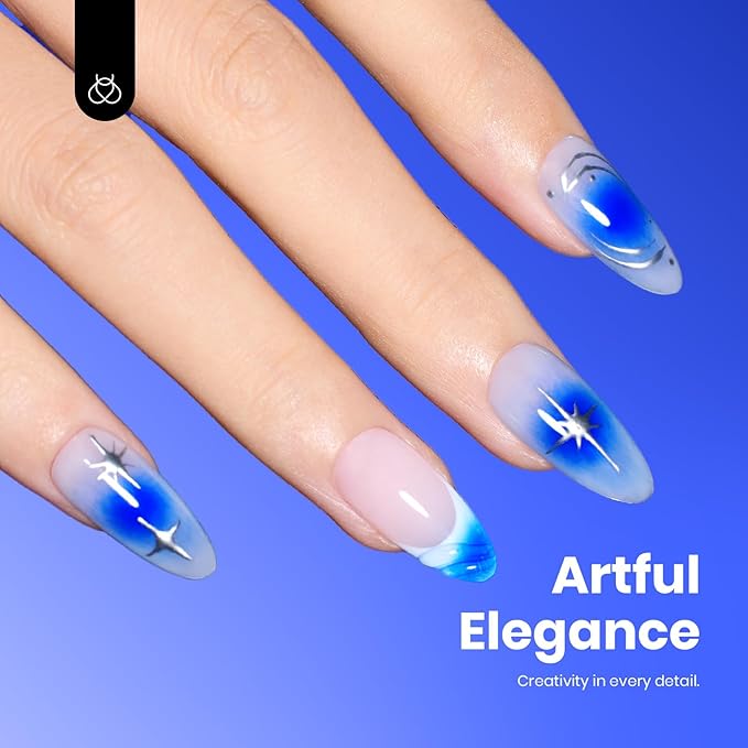 Beetles Blue Gel Nail Polish- Hema-Free Gel Nail Polish High Gloss Soak Off Eternal Navy Royal Dark Blue Nail Polish Nail Art Manicure Salon Same Color Bottle