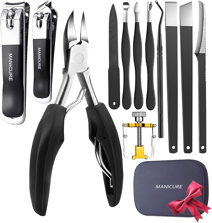 Ingrown Toenail Clipper for Senior Nail Clipper for Men Women Toenail Clippers for Ingrown Nails Removal Set Thick Nail Cutter Toe Nails Clipper Kit (A-6)