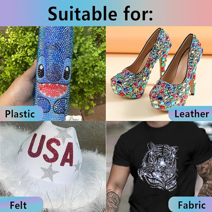 BLINGINBOX bedazzler kit Rhinestones 0.15inches SS16(3.8-4mm) 24 Colorful Nail Art Rhinestones Flatback Crystal gems 2 Boxes for colthes Wallet Camera Phone Doll Toy Decoration