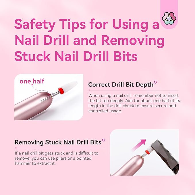 SAVILAND Electric Nail Drill: 2025 Electric Nail File Rose Efile Nail Drill Professional Manicure with 6PCS Nail Drill Bits Portable Nail File & Salon Use Manicure Pedicure at Home