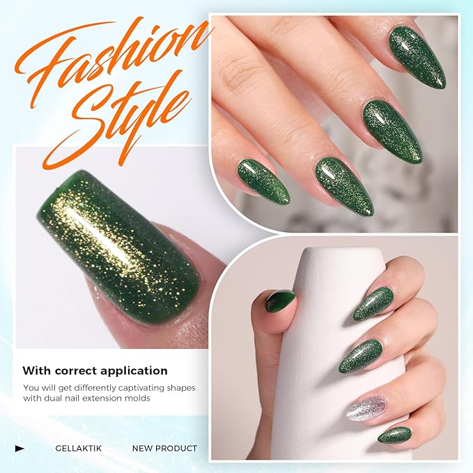 Glitter Gel Top Coat Set, Silver & Gold No Wipe Top Coat Gel Polish, 2 x 15ml Soak Off UV LED, Long Lasting Glitter Gel Nail Art for Home Salon Manicure & Pedicure