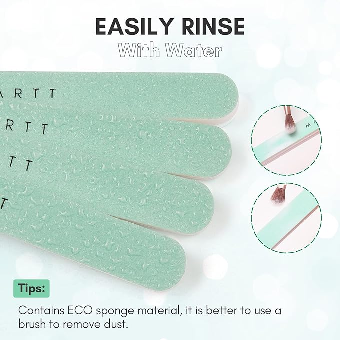 Makartt Nail Buffer: 400/6000 Grit Extra Fine Buffer Nail File, Nail Buffer and Shine Kit for Natural & Acrylic Fingernail, Easy to Hold, Green White, 10 Pcs