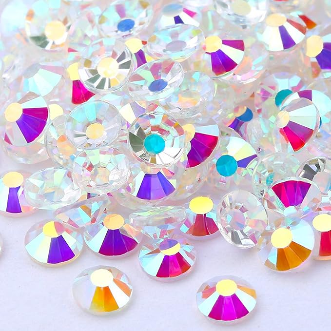 Dowarm 720 Pieces SS20 Flatback Crystals, 4.8MM Transparent AB Rhinestones for Craft, Nails, Dance Costumes, Non Hotfix
