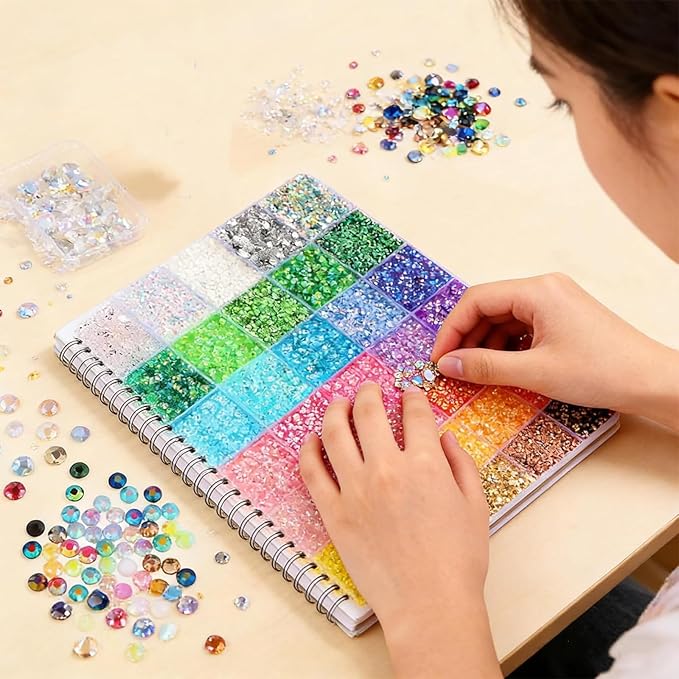 Colorful DIY Resin Rhinestone Kit - 32,000Pcs Resin Jelly Rhinestones for Bedazzling, Multicolor 3mm Flatback Gems with Storage Box & Tools for Nail Art, Clothing, Tumblers, Crafts Decor (30000PCS)