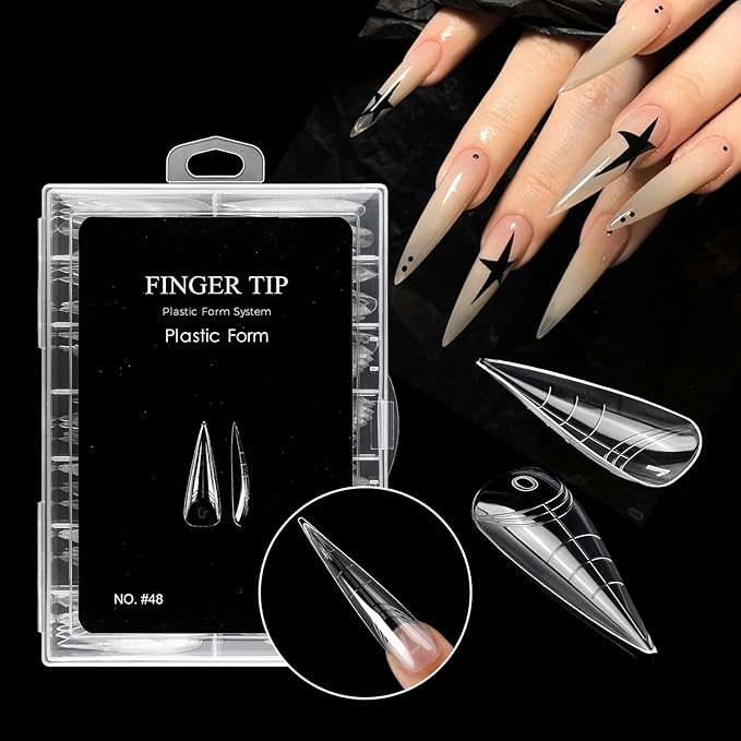 NMKL38 120PCS Dual Nail Forms 12 Sizes Extension Poly Nail Gel Full Cover Nail Molds (TI17V)