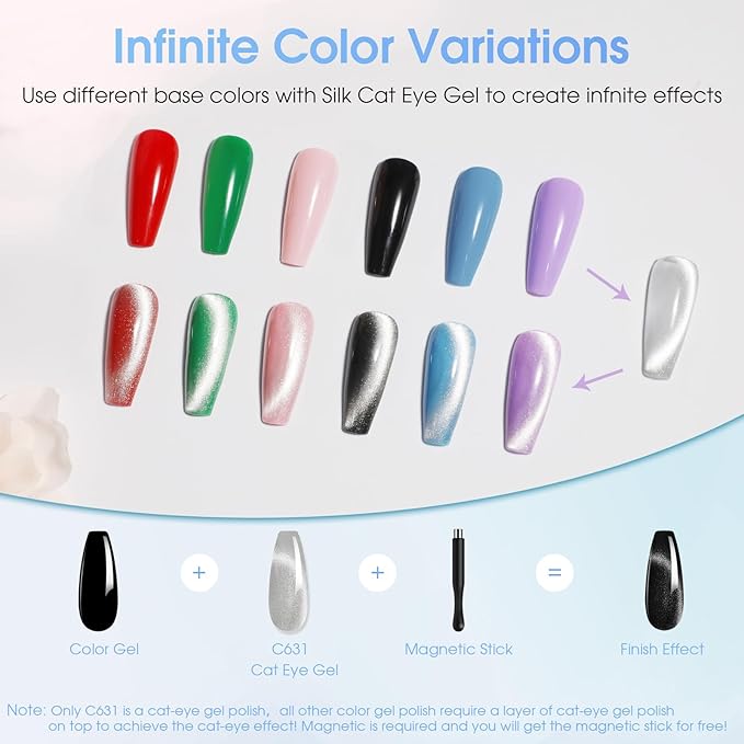 ROSALIND 25pcs Gel Nail Polish Set 21 colors gel polish Burgundy Purple Nude Silver Cat Eye with 10mL 4pcs Base & Top Coat, Soak Off U v DIY Salon Nail Gel Gift for Women