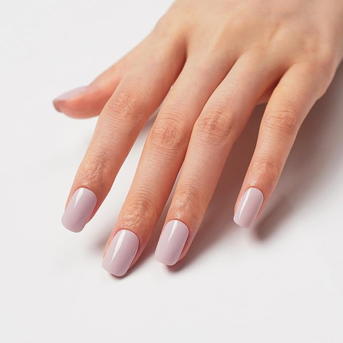 DANNI & TONI Semi Cured Gel Nail Strips Lavender Pink Gel Nail Wraps Pastel Violet 28 Stickers |Pink Mist