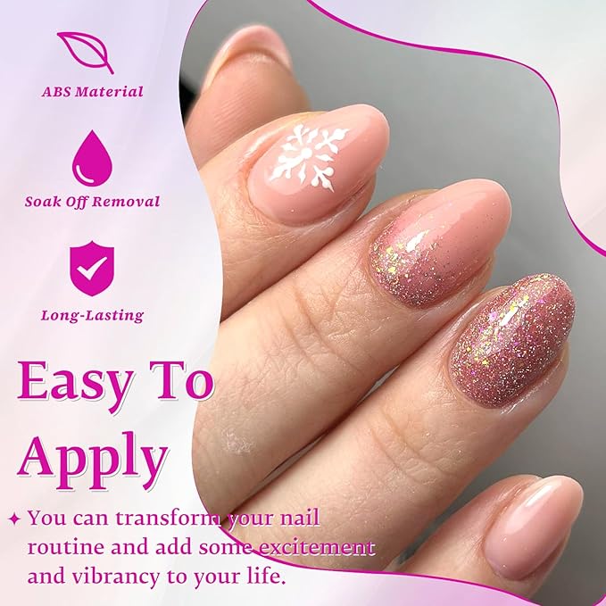 LoveOurHome Oval Press on Nails Short Fake Nails with Glue Tabs, 576pc Short Round Almond Fake Nail Press ons Nail Glue on Nails Kit Acrylic Nails Oval False Nails Artificial Fingernails for Women