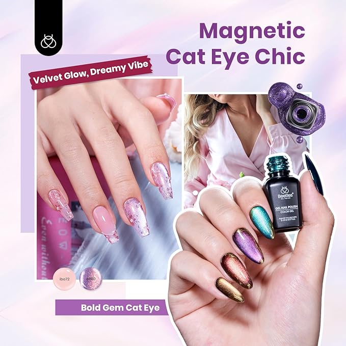 Beetles 119 PCS Gel Nail Polish Set - 100 Colors Spring Nail Polish Kit Cat Eye Pink Blue Jelly Glitter Pearl Gel Polish & 5Pcs Base Top Coat Soak off UV Manicure Nail Art Home Easter Gifts for Women