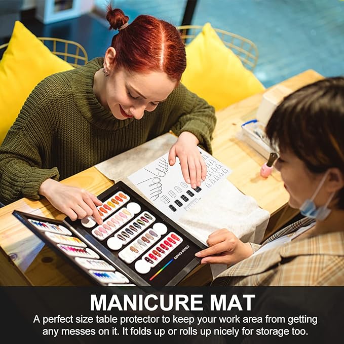 Silicone Nail Mat Acrylic Nail Training Mat Polish Practice Pad Stamping Plate Sticker Trainer Guide Table Cover Palette Tool for Polish Coloring