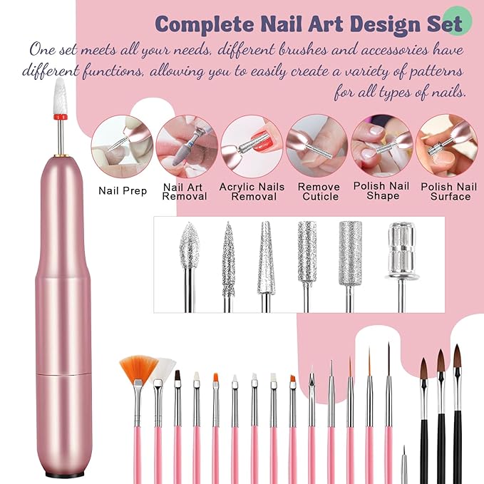 Acrylic Nail Kit,Professional Multicolor Acrylic Nails Powder Nail Starter Kit Decoration Tools with Everything UV Light for Beginners