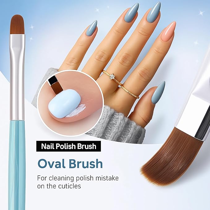 9pcs Crystal Nail Art Brush Set – Acrylic Gel Brushes for Nail Design, Liner & Flat Tips, Iridescent Handle, Professional Manicure Tool Kit for DIY or Salon Use