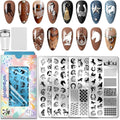 PH PandaHall 4pcs Horse Nail Stamping Plate Running Horse Nail Art Template Animals Nails Arts Stencils Horseshoes Manicure Design Stamper Nails Image Plates for Women DIY Manicure Salon Printing