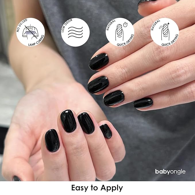 Black Nail Polish, 14 ML Quick Dry Nail Polish for Nail Art DIY Manicure at Home, Chip Resistant Nail Lacquer for Nail Art Varnish, Long Lasting, BOG136