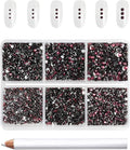 Beadsland 7200pcs Flatback Rhinestones,Burgundy Rhinestone Nail Gems Round Crystal Rhinestones for Crafts,Mixed 6 Sizes with Wax Pencil Kit, SS3-SS10,Amethyst