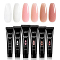 GAOY Poly Gel Set, Nail Extension Gel, 6 Colors Nude Pink Builder Nail Enhancement for Beginner & Professional Salon DIY