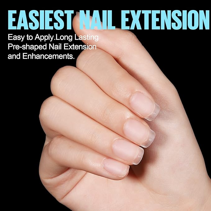 TOMICCA Extra Short Square Nail Tips, 15 Sizes Soft Double-sided Matte Fake Nails for Extensions, 450Pcs Acrylic Pre Shaped Gel Nail Tips for Home DIY Art Women Girls