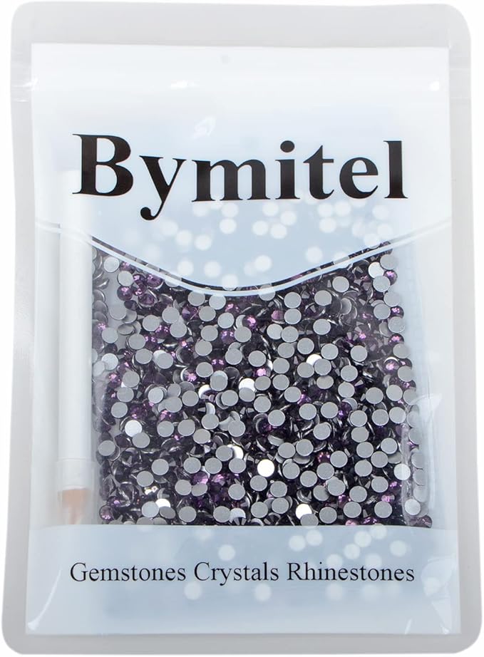 1440PCS Art Nail Rhinestones Non Hotfix Glue Fix Round Crystals Glass Flatback for DIY Jewelry Making with one Picking Pen (ss16 1440pcs, Tazanite)