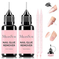 MelodySusie 2PCS Nail Glue Remover for Press on Nails, Acetone Free Nail Polish Remover Multi-Functional Liquid for Removing Glue from Nail Tips Full Cover Nails for Home and Salon Use