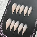 Stiletto Handmade Press on Claw Nails Nude Cat Claw Fake Nails Unique Reusable Dragon Claw False Nails with Designs Eagle Claw Glossy Glue on Nail Thick Acrylic Nail
