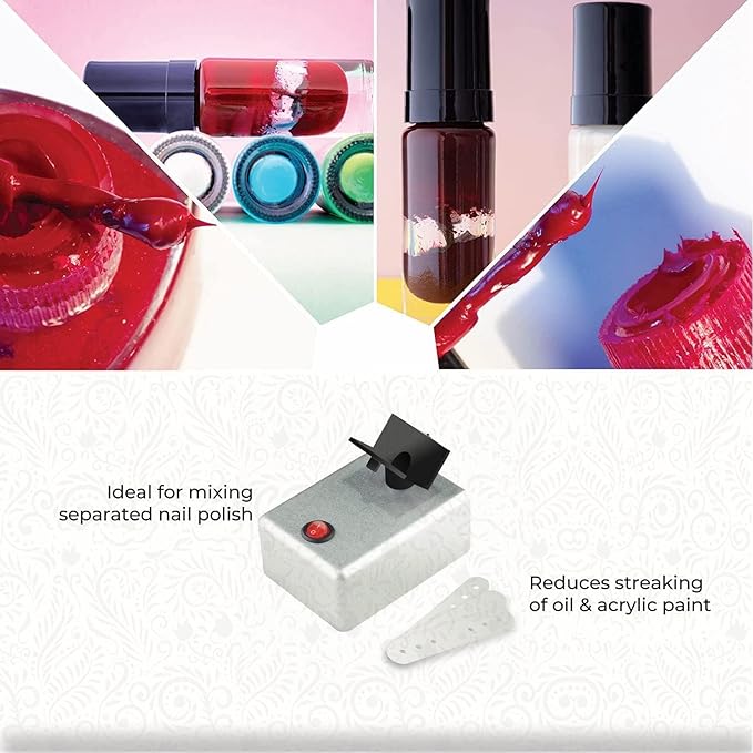 Electric Paint Shaker for Model Hobby Kits & Miniatures - Professional Vortex Mixer for Dropper Bottles, Pots & Square Jars - Hands-Free Agitator for Airbrush Paints & Tattoo Inks (3200 RPM)