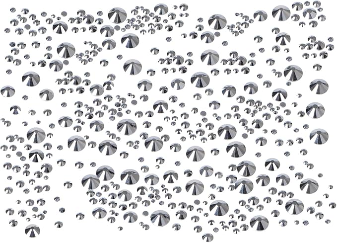 Bymitel 5000 Pieces 6 Mixed Sizes Glue Fix on Glass Rhinestones Round Crystal Gems Flatback for DIY Jewelry Making with one Picking Pen(6-Sizes 5000PCS, Labrdor)