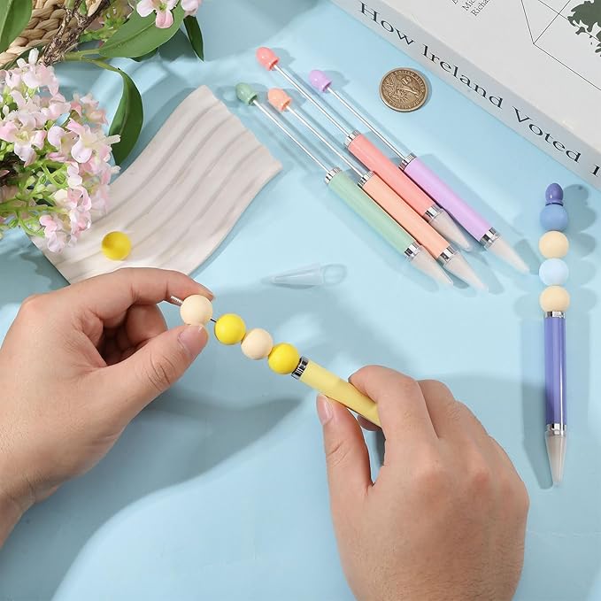 6pcs Rhinestone Picker Dotting Pen Beadable Rhinestone Adding Set for Diamond Painting Nail Art Self-Adhesive Wax Tip Pen Macaron Color