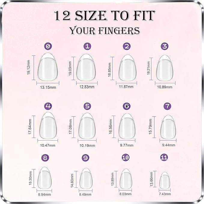 Medium Almond Kid Nail Tips,360Pcs Soft Gel Nail Tips Pre-Shaped Press On Nails For Kids, Clear Acrylic Half Matte Full Cover Fake Nail For Kids DIY Extension & Salon Use12 Sizes