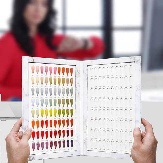 Acycoin2A 160 Nail Color Display Book Chart with 240 Nail Tips UV Gel Polish Color Card Board (A)