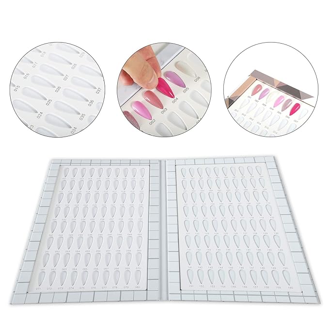 NMKL38 160 Nail Color Display Book Chart with 240 Nail Tips UV Gel Polish Color Card Board Salon Tools (A03)