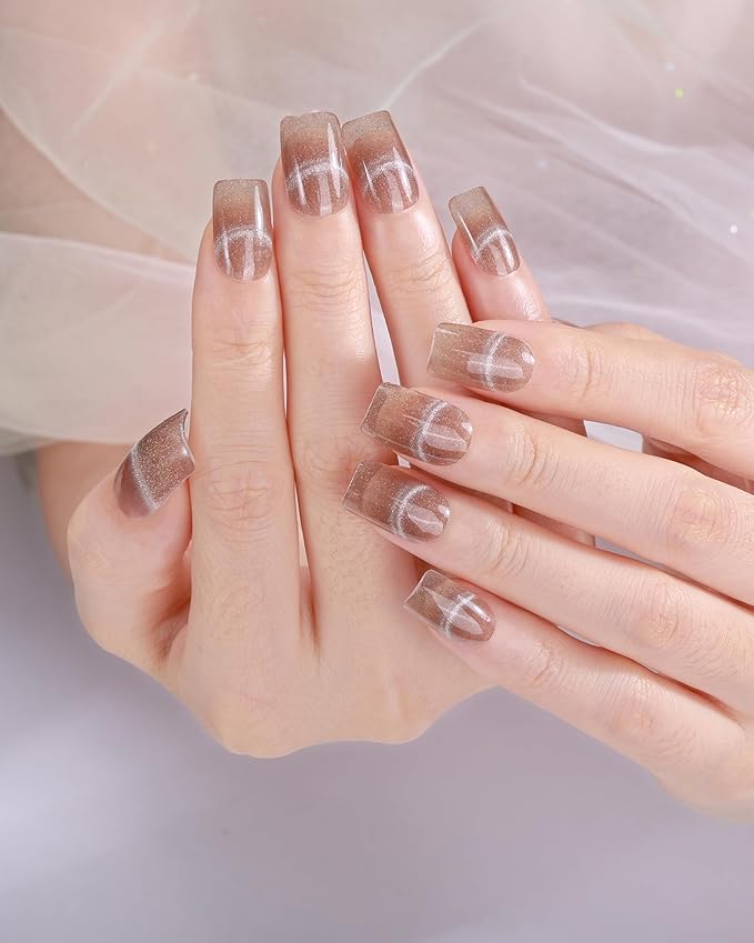 French-Inspired 20pcs Semi Cured Gel Nail Strips - Salon-Grade DIY Wraps with Glaze Texture, Easy Application, UV Light Required for Classic Nails
