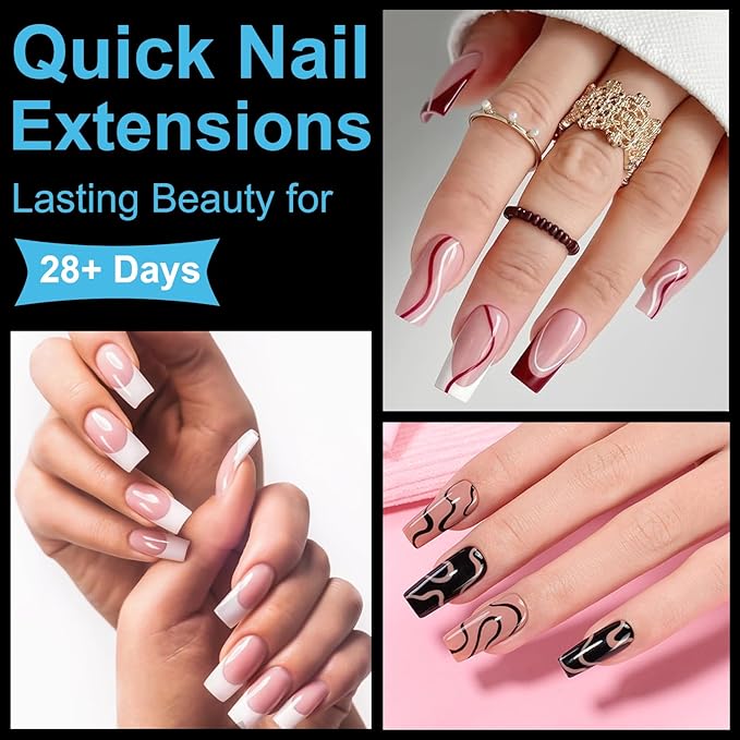 BlueZOO Medium Square Gel Nail Tips 600Pcs 12 Sizes Kit, Tapered Pre-etching Square Press On Nails for Extension Manicure Easy DIY Art Home Salon Supplies Full Cover Half Matte Acrylic Nails Tip Women