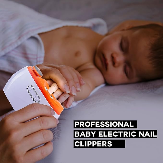 Electric Nail Clipper, 3 in 1 Electric Nail Trimmer and Polisher with LED Light & Clip Storage, USB Rechargeable, 2 Speed Electric Nail File for Baby, Kids, Seniors, Caregivers