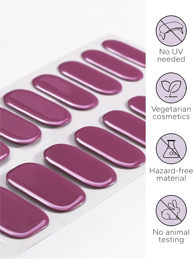 Nail Polish Strips – 32PCS UV Free Salon Quality Wraps, Long Lasting Gel Nail Stickers for Women (Enchanted Deep Pink)