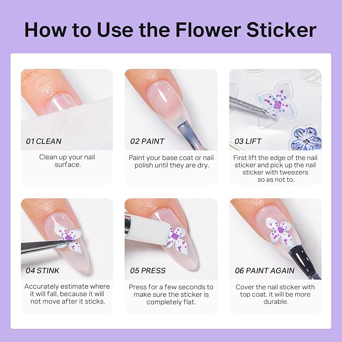 MIZHSE Clear 3D Nail Sculpting Gel, Solid Molding Gel with 4pcs Flower Nail Art Stickers for Nail Art Designs Salon DIY Use