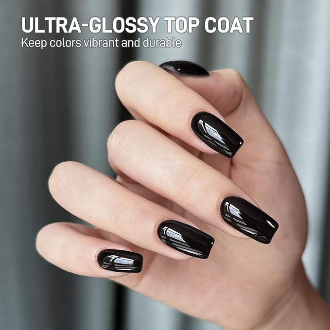 GAOY Gel Top Coat, Builder Gel and Base Coat Set, 6 Pcs 16ml Clear Glossy No Wipe Combination for Long Lasting UV Light Cure Nail Art DIY