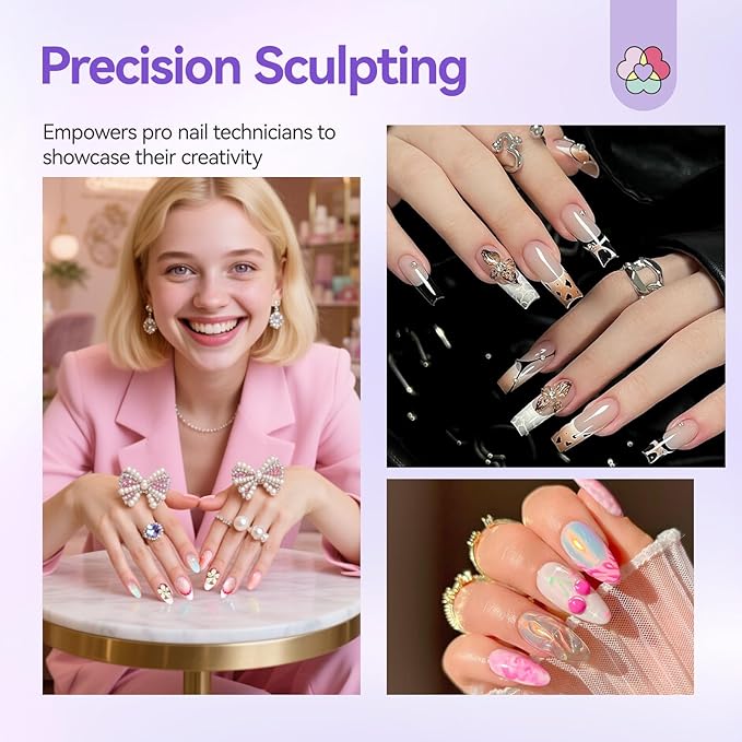 SAVILAND Nail Art Sculpture Pen: 3PCS Sculpting Nail Art Tools Solid Builder Gels Dual-Head 3D Gel Pen Nails Dotting Tool 3D Sculpting Gel Nails Art Design Tools for Salon Home DIY
