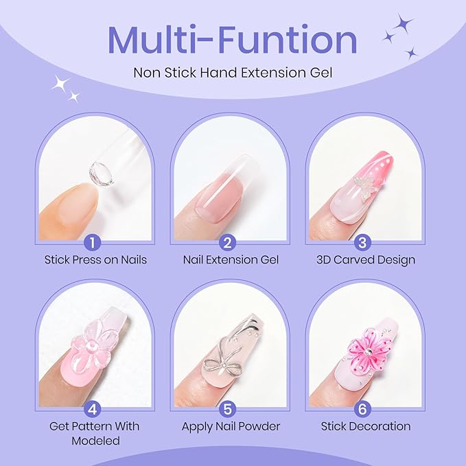 3D Nail Gel 60G Clear Nail Builder Gel Hard Gel for Nails Large Capacity Solid Builder Gel Modeling Non-Sticky 3D Sculpting Gel for Nail Carving Strengthen Nail Art DIY at Home