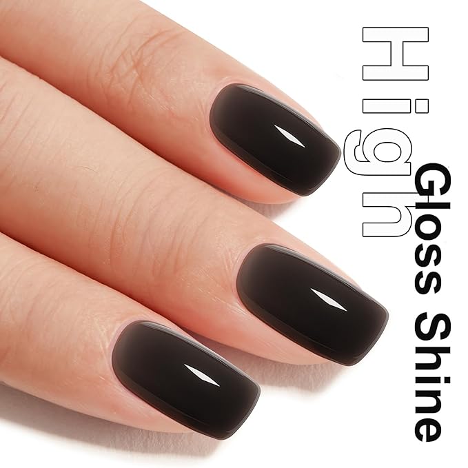 MEGIOR Jelly Black Gel Nail Polish 0.5 Fl Oz Neutral Transparent Colors Soak Off UV LED Lamp Light Cure Gel Polish Kit for Salon and Nail Art Starter Manicure DIY at Home