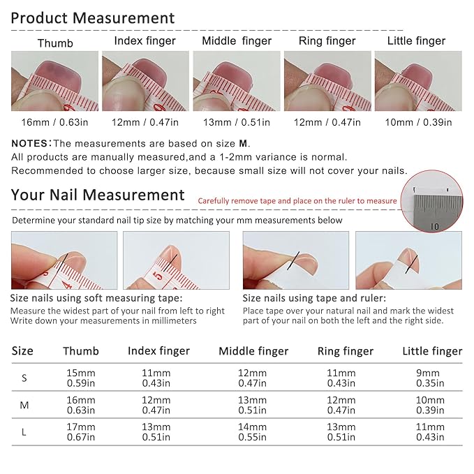 Duckbill Press on Nails - White Blushing French Ombre Fake Nails with 3D Floral & Shell Design For Women Girls | Salon Quality Handmade Elegant Classic Style False Nails with Tools(S)