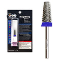 6.6mm Large Tapered Barrel 5-in-1 Nail Drill Bit, 3/32" Safety Cross-Cut Tungsten Carbide Efile Bit for Fast Gel & Acrylic Removal, Two-Way Rotation, Professional Nail Tech & Beginner Bit, Medium.
