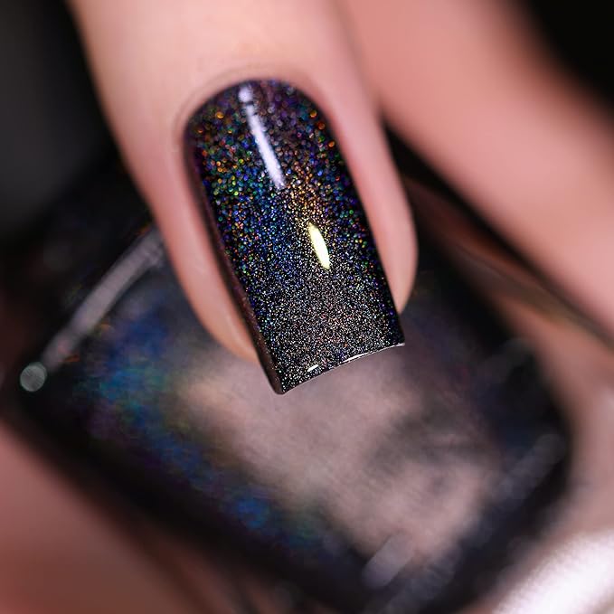 ILNP Black Magic - Deep Black Holographic Nail Polish