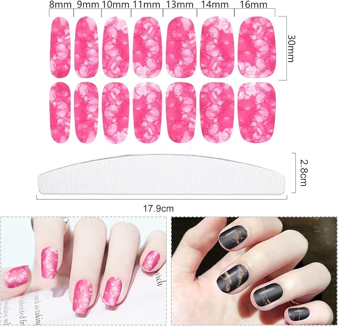 24 Sheets 336 Pcs Marble Nail Stickers Full Wraps for Women Girls Color Strips Marbling Design Nail Gel Strips Polish Stickers Set Self Adhesive Stickers Decals