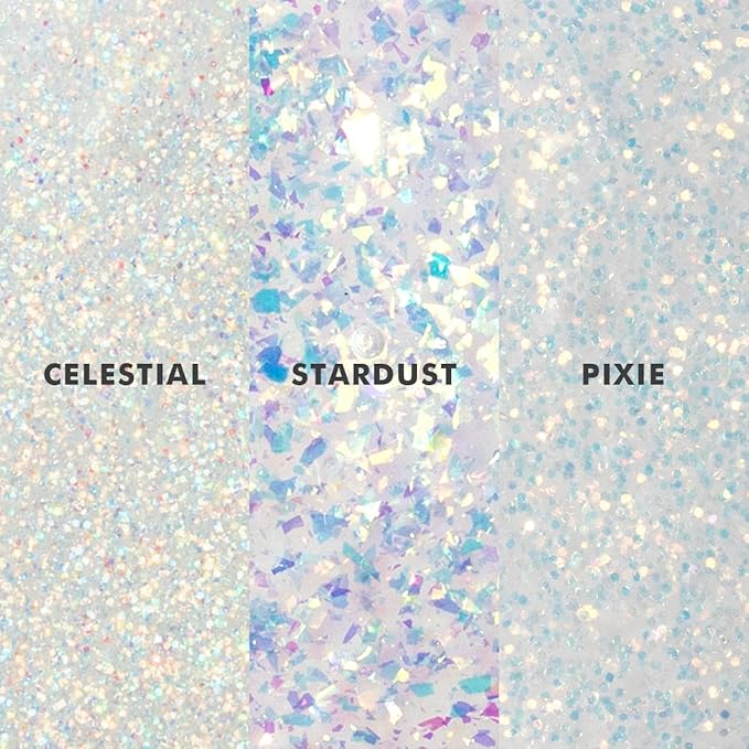 Olive & June Top Coat Effects Trio | Includes 3 Long Lasting Special Effect Top Coats (Celestial, Pixie, Stardust) | Gel-Like Shine, Sparkly Finish | No Lamp Needed | Vegan, Cruelty-Free