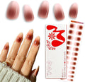 Semi Cured Gel Polish Strips | 24pc UV LED Required Wraps | Gift Peel and Stick Nails | Coquette DIY Home Manicure | Press On Alternative (Chocolate Bar)