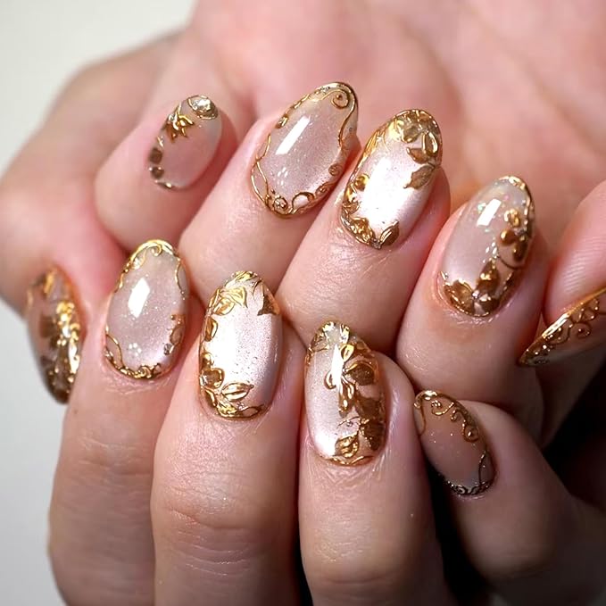 6 Packs (144 Pcs) | Reusable Press on Nails | Stick on Nails 12 Sizes-6 Styles|3D Design