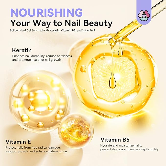 SAVILAND Clear Gel Builder: 50 g Gel Builder Innovative Pressing Bottle Rich in Vitamin E B5 Kerain for Nails Strengthener Extension Thickening, Thin Damaged Nail Repair&Care