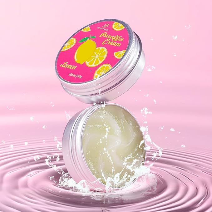 Cold Paraffin Wax Cream for Hands and Feet, Shea Butter Cuticle Balm, Lemon Scent Home Spa, No-Heat Moisturizing Mask