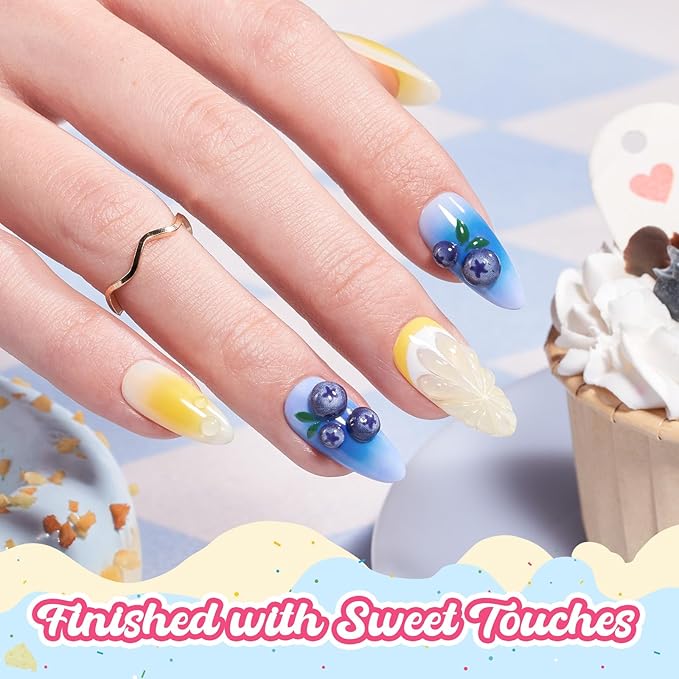 Beetles Blue Gel Nail Polish - Blueberry Smoothie Pastel Blue Gel Polish, Same Color Same Bottle, Soak Off UV LED Lamp Pastel Nails Art, Long-Lasting Manicure Salon DIY Home Spring Nails